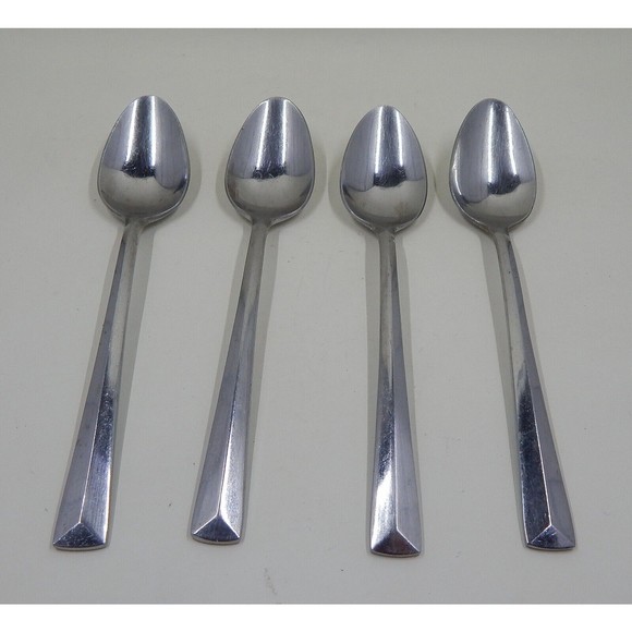 Reed And Barton Rebacraft Teaspoons Crest Pattern Stainless Korea Set of 4 - Picture 1 of 10
